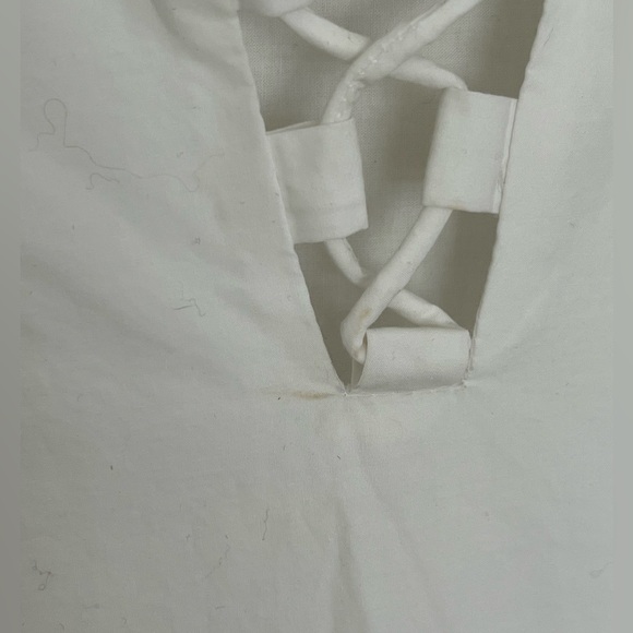 SEZANE White Eyelet Mini Dress Size 36 - Picture 4 of 4